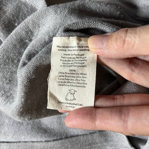 Sheep Inc 100% Merino Wool Crewneck Shirt - Women's Size 3 / L / US 12 - Gray - Picture 5 of 8